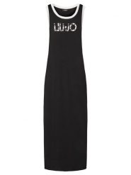 Liu Jo Beachwear Sukienka codzienna VA5134 JS360 Czarny Regular Fit. Czarne sukienki damskie Liu Jo Beachwear, bez wzorów, z wiskozy, bez ramiączek. Za 369.99 zł.