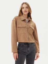 ONLY Kurtka z imitacji skóry Stina 15351260 Brązowy Regular Fit. Brązowe kurtki damskie Only, m, bez wzorów, ze skóry, bez kaptura. Za 159.99 zł.