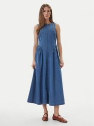 Vero Moda Sukienka jeansowa Kiara 10346411 Niebieski Regular Fit. Niebieskie sukienki damskie Vero Moda, bez wzorów, z bawełny, bez ramiączek. Za 319.99 zł.