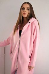 Bluza ocieplana długa jasno różowa. Czerwone bluzy damskie KESI, l, bez wzorów, z bawełny, bez kaptura. Za 355.46 zł.