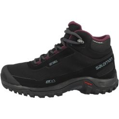 Buty trekkingowe damskie Salomon Shelter CS WP. Czarne obuwie trekkingowe damskie Salomon, z gumy, bez zapięcia. Za 629.00 zł.