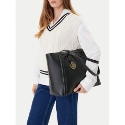 Torebka Beverly Hills Polo Club. Czarne shopper bag Beverly Hills Polo Club, bez wzorów, bez dodatków. Za 229.99 zł.