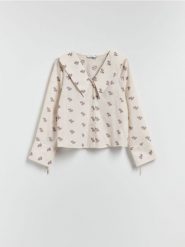 Koszula w kwiaty - wielobarwny. Koszule damskie Reserved, l, bez wzorów, z bawełny, bez kołnierzyka, bez ramiączek. Za 149.99 zł.