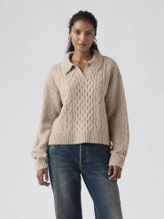 Levi's Sweter "Nova" w kolorze beżowym rozmiar: M. Brązowe swetry klasyczne damskie Levi's, m, bez kołnierzyka. Za 179.95 zł.
