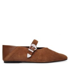 Baleriny Tommy Jeans. Brązowe balerinki damskie Tommy Jeans, bez wzorów, z jeansu. Za 449.99 zł.
