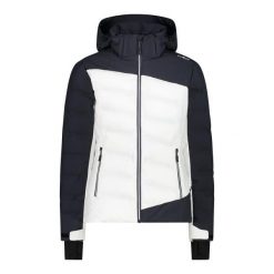 Kurtka damska narciarska CMP 34W4596. Białe kurtki sportowe damskie CMP, na zimę, xs, bez wzorów, bez kaptura. W wyprzedaży za 770.00 zł.