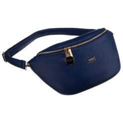 Duża granatowa nerka damska biodrówka saszetka ze skóry ekologicznej crossbody Peterson. Nerki i saszetki damskie Peterson, bez wzorów, ze skóry ekologicznej. Za 67.99 zł.