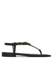 LAUREN RALPH LAUREN Sandały 802982881002 Czarny. Czarne sandały damskie Lauren Ralph Lauren, bez wzorów, ze skóry, bez obcasa, na płaskiej podeszwie, bez zapięcia. Za 629.99 zł.