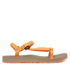 Sandały Teva. Brązowe sandały damskie Teva, bez wzorów, bez obcasa, na płaskiej podeszwie, bez zapięcia. Za 299.99 zł.