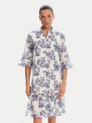 Iconique Sukienka koszulowa IC25-076 Biały Relaxed Fit. Białe sukienki damskie Iconique, bez wzorów, z bawełny, bez ramiączek. Za 369.99 zł.
