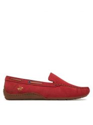 Beverly Hills Polo Club Mokasyny WB-VIESTE-07 Czerwony. Czerwone mokasyny damskie Beverly Hills Polo Club, ze skóry, bez obcasa. Za 259.99 zł.