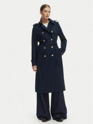 Tommy Hilfiger Trencz WW0WW48873 Granatowy Slim Fit. Niebieskie płaszcze damskie Tommy Hilfiger, xl, bez wzorów, z bawełny, bez kaptura. Za 1,499.00 zł.