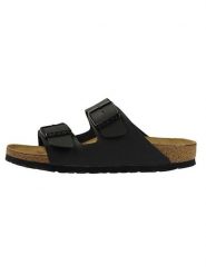 Birkenstock Klapki "Arizona" w kolorze czarnym rozmiar: 49. Czarne klapki damskie Birkenstock, bez wzorów, z otwartym noskiem, bez obcasa, bez zapięcia. Za 265.45 zł.