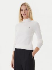 Tommy Hilfiger Sweter WW0WW47462 Écru Regular Fit. Swetry klasyczne damskie Tommy Hilfiger, xxl, z bawełny, bez kołnierzyka. Za 349.99 zł.