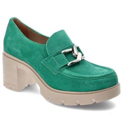 Zielone Półbuty Lemar Damskie Eleganckie Buty. Zielone półbuty damskie Lemar, na wiosnę, bez wzorów, ze skóry, bez obcasa, na obcasie, bez zapięcia. Za 339.00 zł.