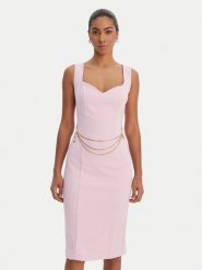 Fracomina Sukienka koktajlowa FR26SD2017W42901 Różowy Slim Fit. Czerwone sukienki damskie Fracomina, bez wzorów, z syntetyku, wizytowe, bez ramiączek. Za 699.99 zł.