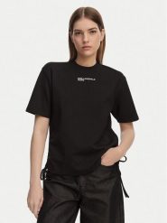 Karl Lagerfeld Jeans T-Shirt B2W17074 Czarny Regular Fit. Czarne t-shirty damskie Karl Lagerfeld Jeans, xl, bez wzorów, z bawełny, bez kołnierzyka. Za 290.99 zł.