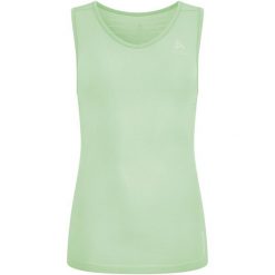 Koszulka damska Odlo PERFORMANCE X-LIGHT BL TOP v-neck singlet. Zielone koszulki damskie ODLO, bez wzorów, bez kołnierzyka, bez ramiączek. W wyprzedaży za 179.99 zł.