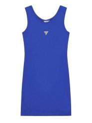 Guess Sukienka codzienna J6GK30 J1314 Niebieski Slim Fit. Niebieskie sukienki dziewczęce Guess, z aplikacjami, z bawełny, bez ramiączek, proste. Za 139.99 zł.