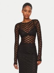BARDOT Bluzka Adoni 59741TB Czarny Slim Fit. Czarne bluzki damskie Bardot, bez wzorów, z bawełny, bez kołnierzyka, bez ramiączek. W wyprzedaży za 239.99 zł.