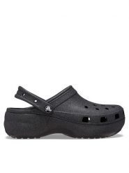 Crocs Klapki Classic Platform Glitter Clog W 207241 Czarny. Czarne klapki damskie Crocs, bez wzorów, z tworzywa sztucznego, bez obcasa, bez zapięcia. Za 289.99 zł.