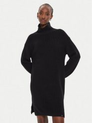 Calvin Klein Jeans Sukienka dzianinowa Chunky J20J224662 Czarny Loose Fit. Czarne sukienki damskie Calvin Klein Jeans, bez wzorów, z bawełny, bez ramiączek. Za 329.99 zł.