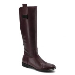 Bordowe Kozaki Chebello Damskie Skórzane Buty. Czerwone kozaki damskie CheBello, na jesień, ze skóry, bez obcasa, na obcasie, bez zapięcia. Za 299.00 zł.
