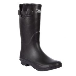 Kalosze Damskie Damon Wodoodporne. Czarne kalosze damskie Trespass, bez wzorów, z gumy. Za 245.99 zł.