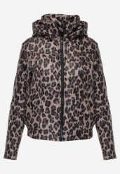 Ciemnobeżowa Panterkowa Kurtka z Odpinanym Kapturem Anastaera. Brązowe kurtki damskie Renee, na wiosnę, l, bez wzorów, z poliesteru. Za 139.99 zł.