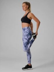 Legginsy fitness damskie z wysokim stanem. Niebieskie legginsy damskie 4F, l, bez wzorów, z elastanu. Za 169.99 zł.