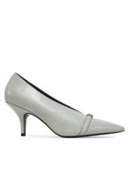 Patrizia Pepe Szpilki 8Z0097/L048-S702 Szary. Szare szpilki damskie Patrizia Pepe, bez wzorów, ze skóry, bez obcasa, na szpilce, bez zapięcia. Za 689.99 zł.