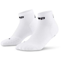 Damskie skarpety kompresyjne do biegania sportowe za kostkę Core Run CEP. Białe skarpetki damskie CEP, bez wzorów, z elastanu. Za 79.00 zł.