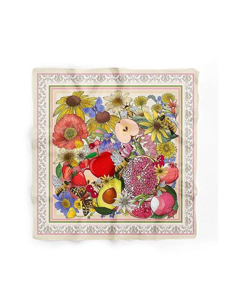 Lucky Bees Chusta w kolorze beżowym ze wzorem - 55 x 55 cm rozmiar: onesize. Brązowe chusty damskie Lucky Bees, bez wzorów, z materiału. Za 21.99 zł.