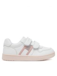 Tommy Hilfiger Sneakersy Flag Low Cut Velcro Sneaker T1A9-33730-1439 S Biały. Białe buty sportowe dziewczęce Tommy Hilfiger, bez wzorów, ze skóry, bez zapięcia. Za 219.99 zł.