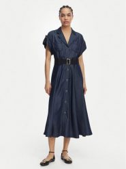 Liu Jo Sukienka koszulowa UA6315 D0335 Granatowy A-Line Fit. Niebieskie sukienki damskie Liu Jo, bez wzorów, z lyocellu, bez ramiączek. Za 1,079.00 zł.