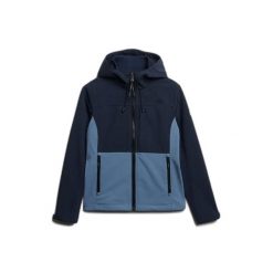Damska kurtka turystyczna z kapturem Superdry Colourblock. Niebieskie kurtki damskie Superdry, xl, bez wzorów, z materiału, z kapturem. Za 485.05 zł.