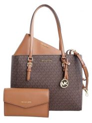 Michael Kors Skórzany shopper bag w kolorze ciemnobrązowym - 40 x 34 x 13 cm rozmiar: onesize. Brązowe shopper bag Michael Kors, bez wzorów, z materiału, na ramię, bez dodatków. Za 1,486.50 zł.