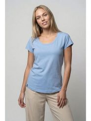 Alife and kickin Koszulka "Eira" w kolorze błękitnym rozmiar: M. Niebieskie bluzki damskie Alife and Kickin, m, bez wzorów, z bawełny, bez kołnierzyka, bez ramiączek. Za 60.99 zł.