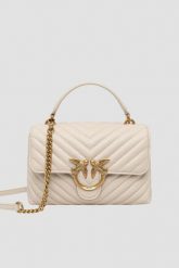 PINKO Beżowa kopertówka Love Lady Puff Mini CL. Brązowe torebki wieczorowe damskie Pinko, bez wzorów, pikowane, bez dodatków. W wyprzedaży za 1,399.99 zł.