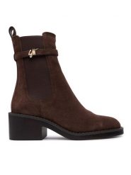 Steve Madden Botki Charity 11005782 Brązowy. Brązowe botki damskie Steve Madden, ze skóry, bez obcasa, na słupku, bez zapięcia. Za 729.99 zł.