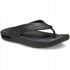 Japonki Dla Dorosłych Crocs In Motion Flip. Czarne klapki damskie Crocs, bez wzorów, z materiału, bez obcasa, bez zapięcia. Za 239.99 zł.