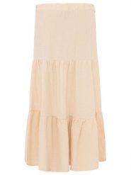 Zwillingsherz Muślinowa spódnica w kolorze beżowym rozmiar: S/M. Brązowe spódnice damskie Zwillingsherz, m, bez wzorów, z bawełny, maxi. Za 104.99 zł.