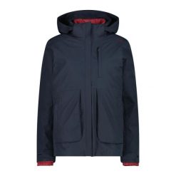 Kurtka puchowa z odpinanym kapturem dla kobiet CMP. Niebieskie kurtki damskie CMP, bez wzorów, z puchu. Za 675.50 zł.