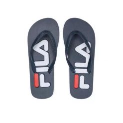 Japonki plażowe dla dorosłych Fila Troy Slipper. Niebieskie klapki damskie Fila, bez wzorów, bez obcasa, bez zapięcia. Za 53.91 zł.