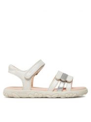 Geox Sandały J Sandal Haiti Girl J458ZD 000NF C0459 S Biały. Białe sandały dziewczęce Geox, ze skóry, bez obcasa, bez zapięcia. Za 229.99 zł.