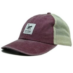 Czapka Trucker - Siatka Płócienna - Bawełna / Jeden Rozmiar (Bordowa). Czerwone czapki z daszkiem damskie SURF MONKEY, bez wzorów, z bawełny. Za 159.95 zł.