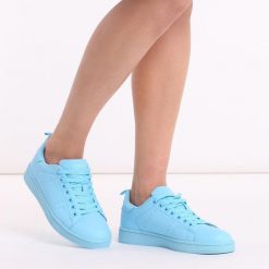 Niebieskie sportowe buty damskie Vices Q35-11. Niebieskie obuwie sportowe casual damskie VICES, ze skóry, bez zapięcia. Za 89.00 zł.
