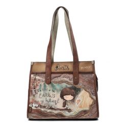 Brązowa Torebka Anekke Elegancka Duża Shoperka Damska. Brązowe shopper bag Anekke, ze skóry ekologicznej, na ramię, duże, bez dodatków. Za 459.00 zł.
