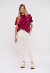 Joggery dresowe, Comfort Fit, N-ZEN. Czerwone spodnie dresowe damskie Volcano, bez wzorów, z bawełny. Za 129.99 zł.