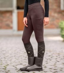 Damskie legginsy jeździeckie z pełną przyczepnością ELT Rica Teddy. Brązowe legginsy damskie ELT, l, bez wzorów, z polaru. Za 311.50 zł.